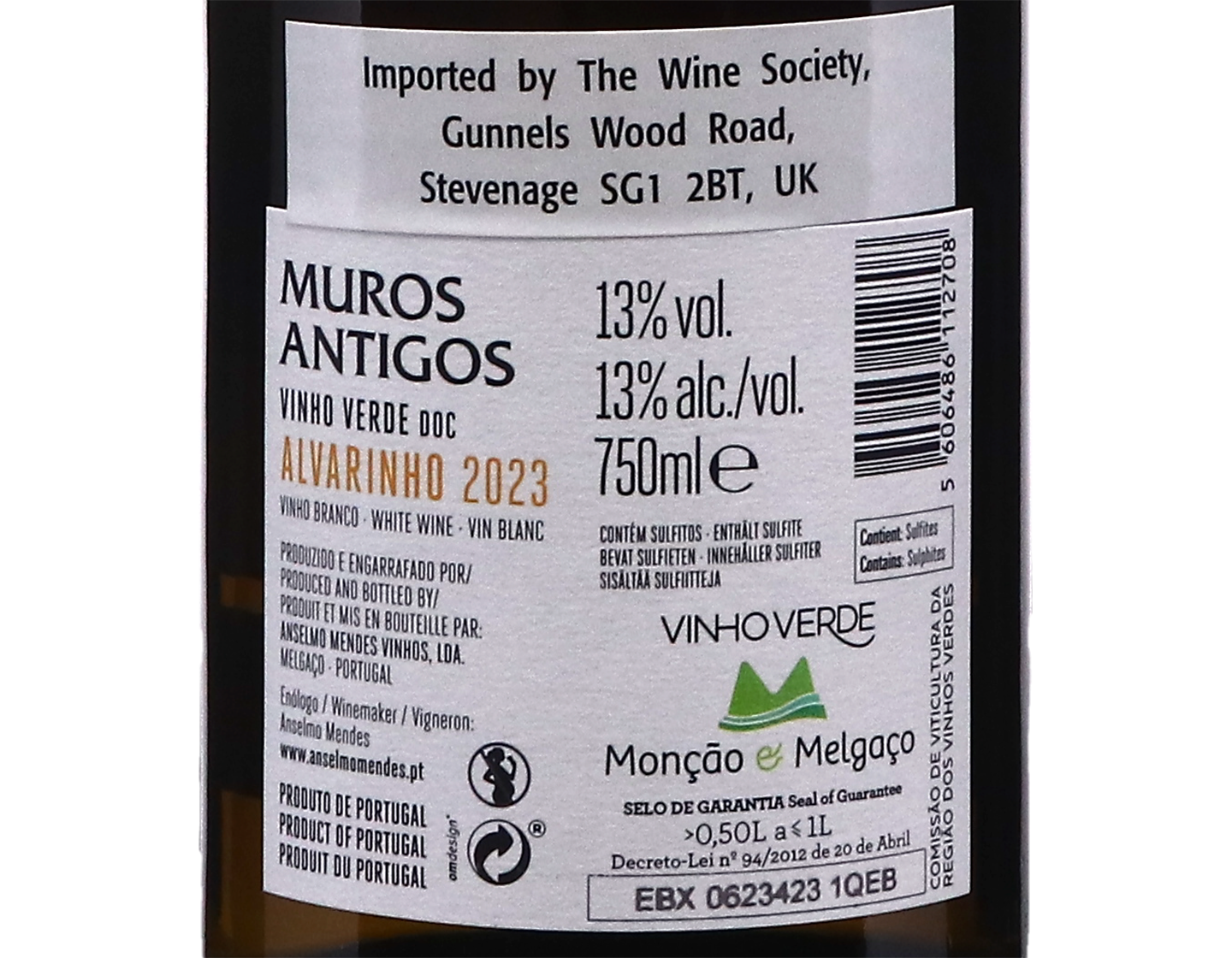 Anselmo Mendes Muros Antigos Alvarinho Vinho Verde 2023