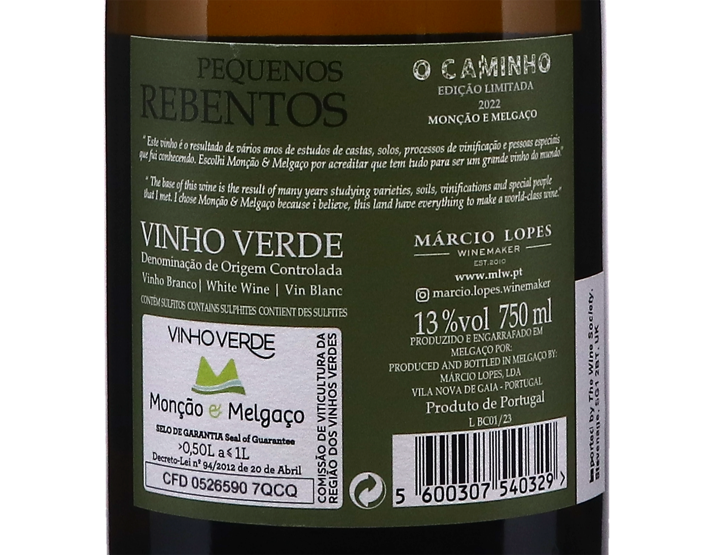 Pequenos Rebentos O Caminho Alvarinho Vinho Verde 2022