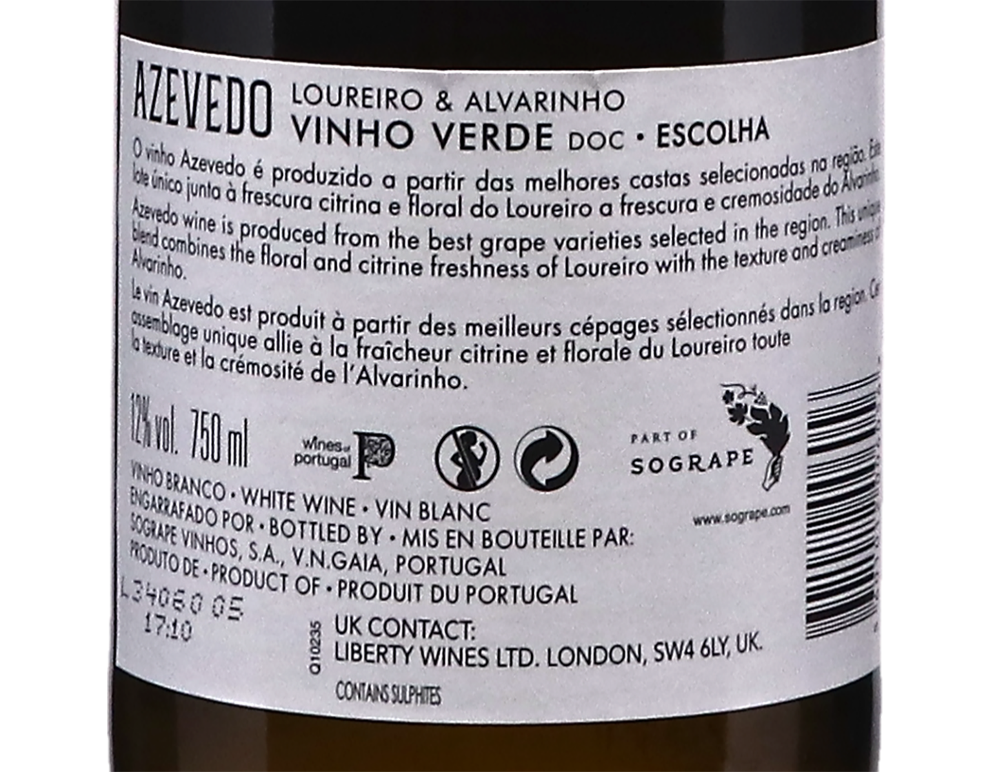Azevedo Loureiro Alvarinho Vinho Verde 2023