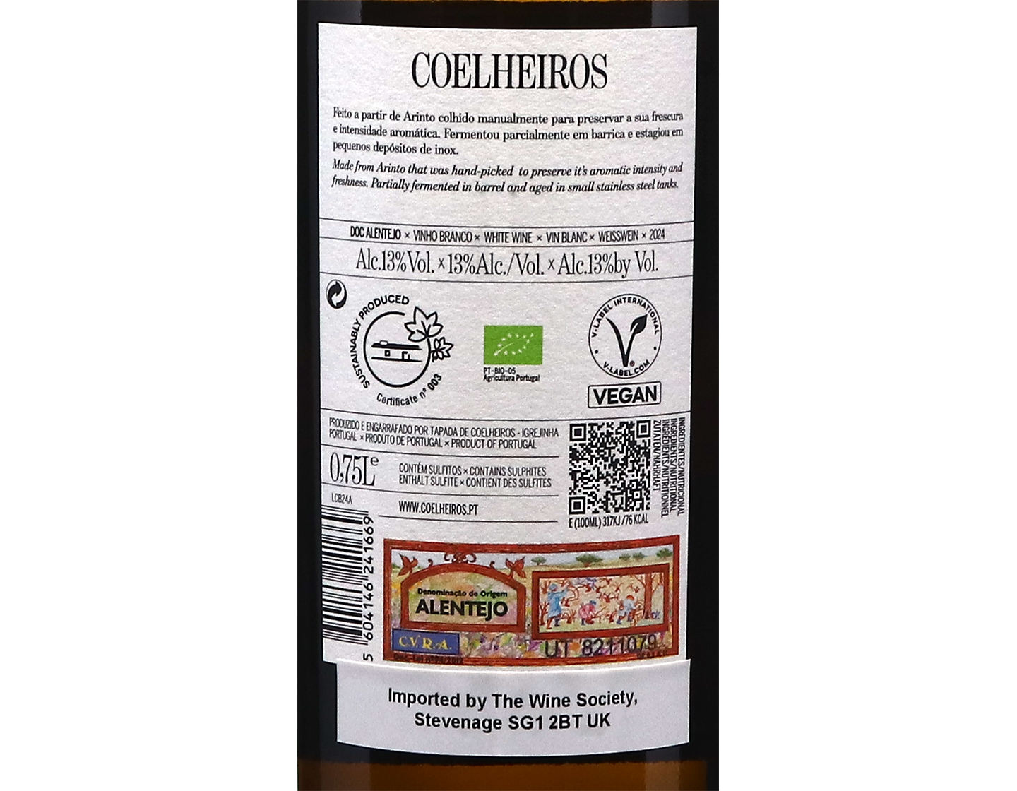 Coelheiros Branco Alentejo 2024 ORGANIC