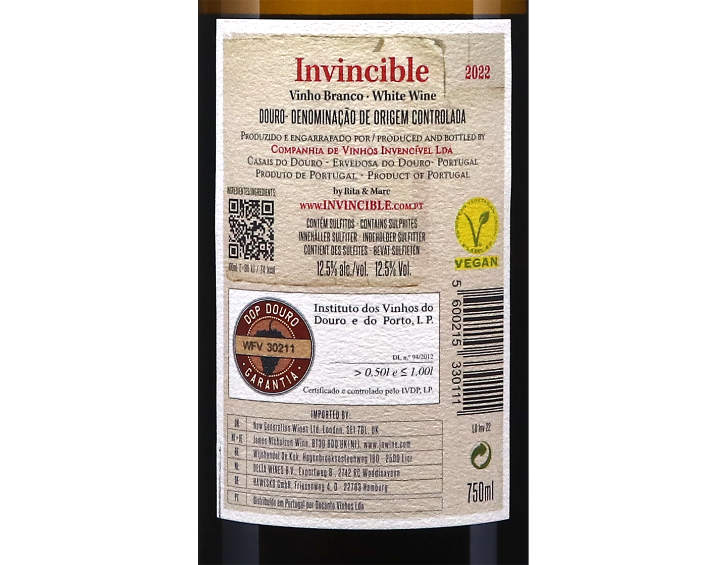 Invincible Numero Dois Branco Douro 2022