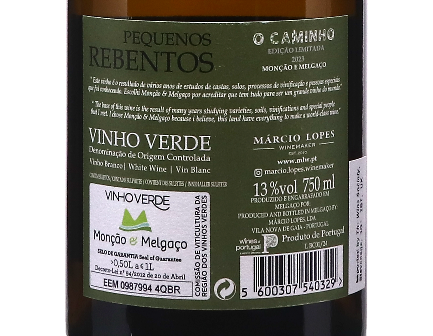Marcio Lopes O Caminho Moncao e Melgaco Alvarinho Vinho Verde 2023
