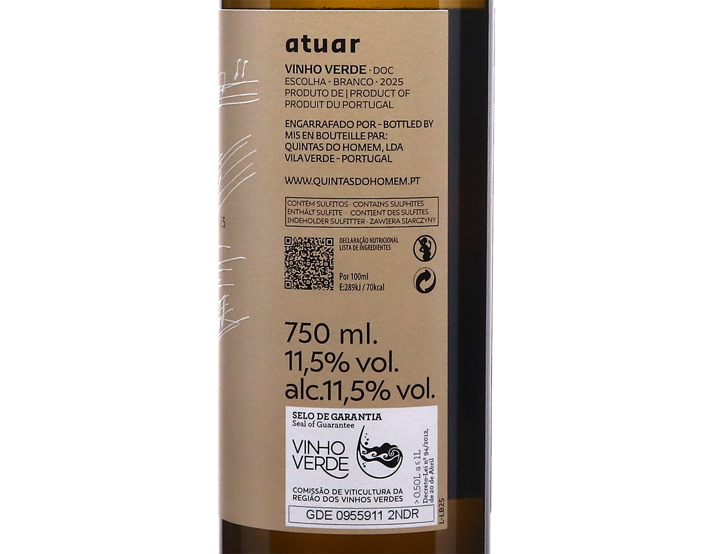 Quintas do Homem Atuar Branco Vinho Verde 2025