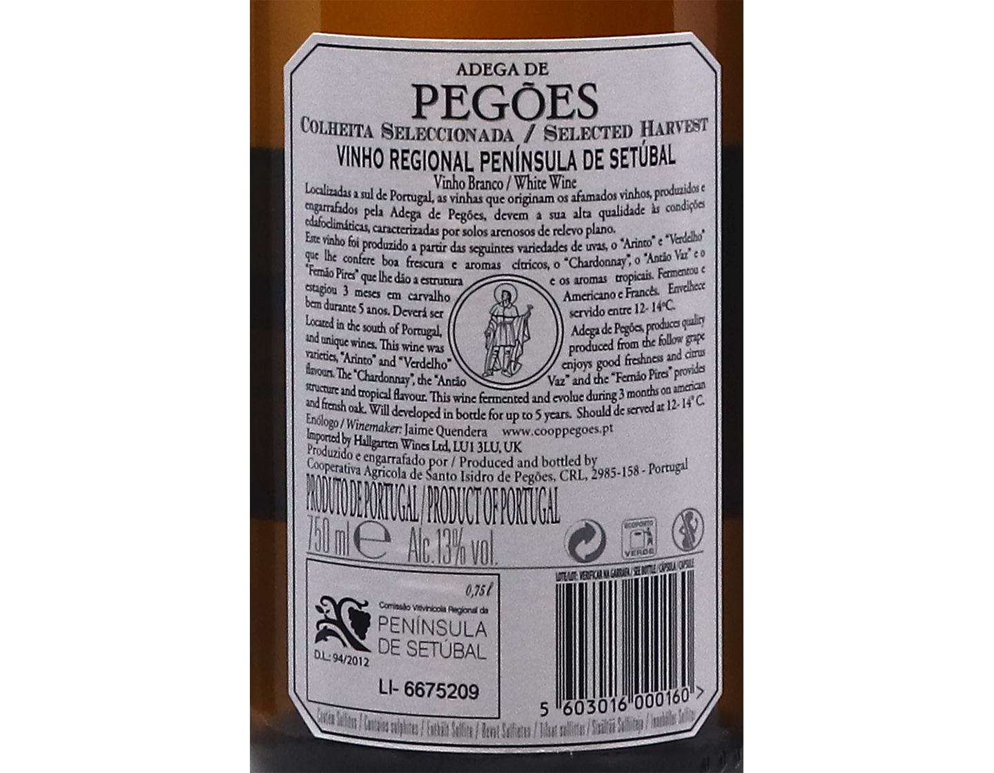 Adega de Pegoes Colheita Seleccionada Branco Peninsula de Setubal 2025