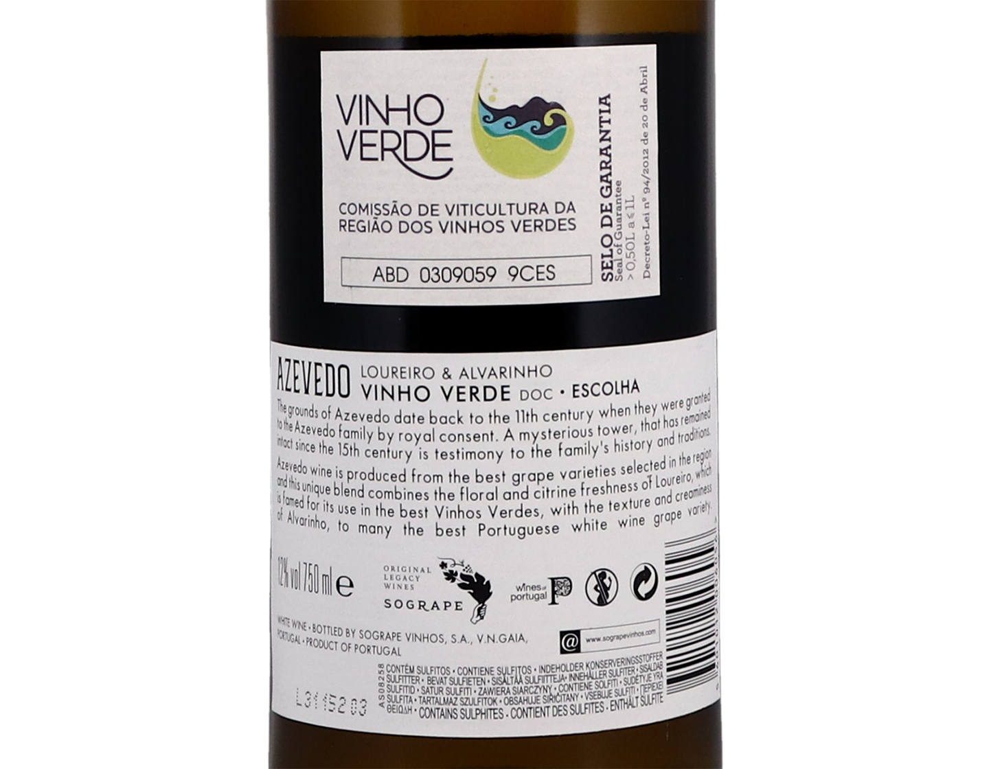 Azevedo Loureiro Alvarinho Vinho Verde 2020