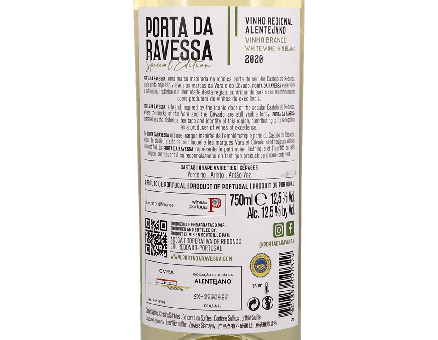 Adega de Redondo Porta da Ravessa Branco Special Edition Alentejano 2020