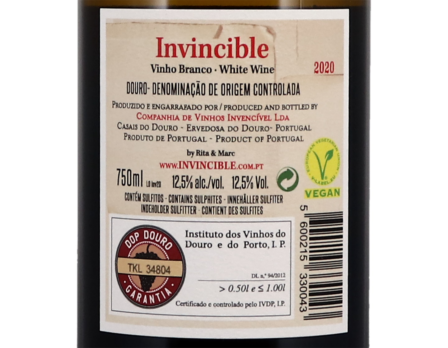Invincible Numero Dois Branco Douro 2020