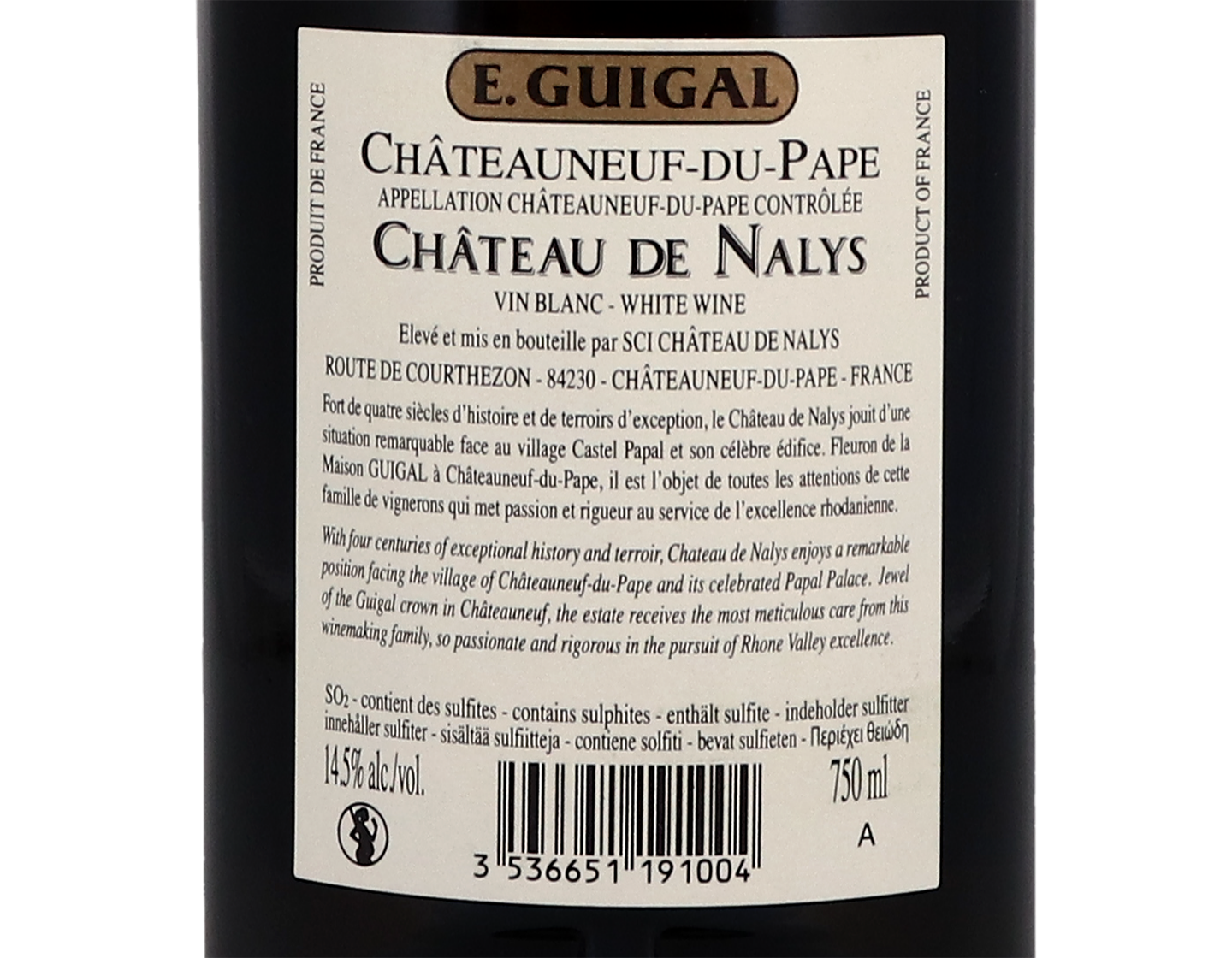 Chateauneuf du Pape Blanc Chateau de Nalys Guigal 2019