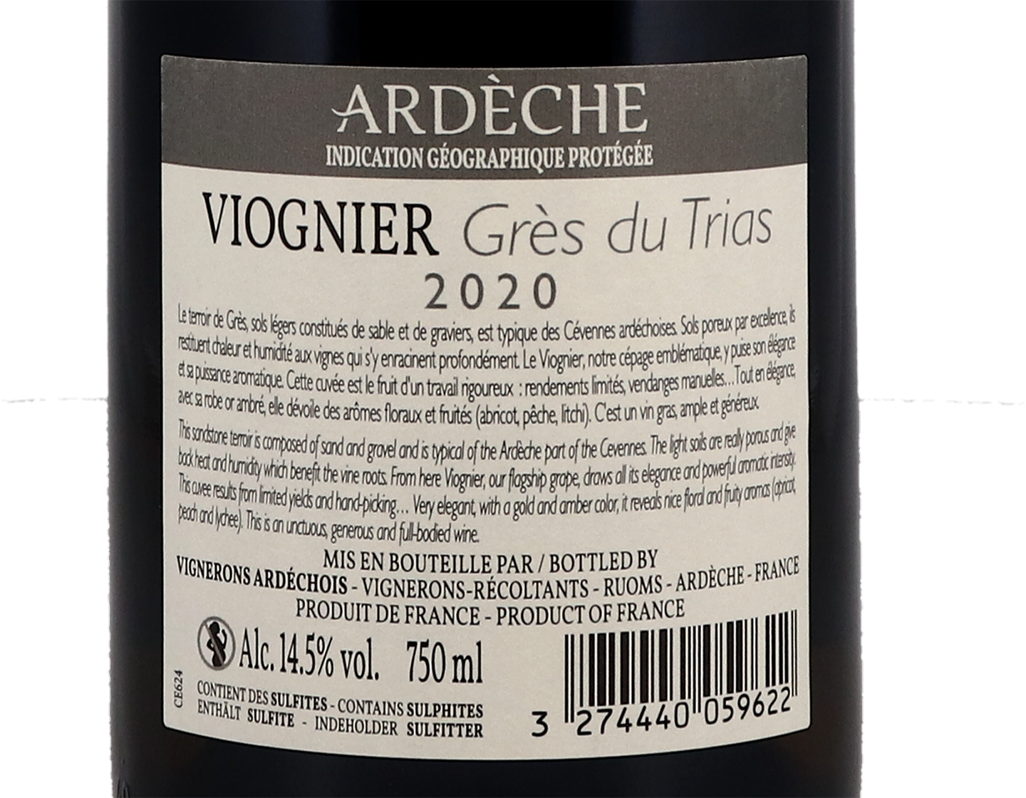Viognier Gres du Trias Vignerons Ardechois 2020
