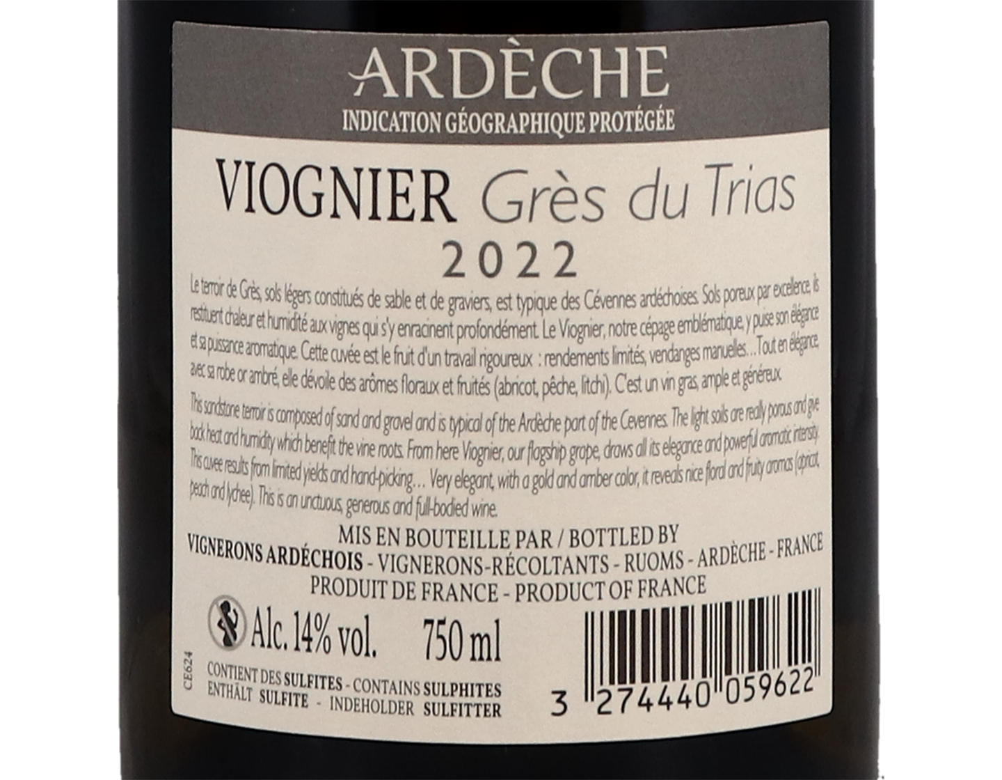 Viognier Gres du Trias Vignerons Ardechois 2022