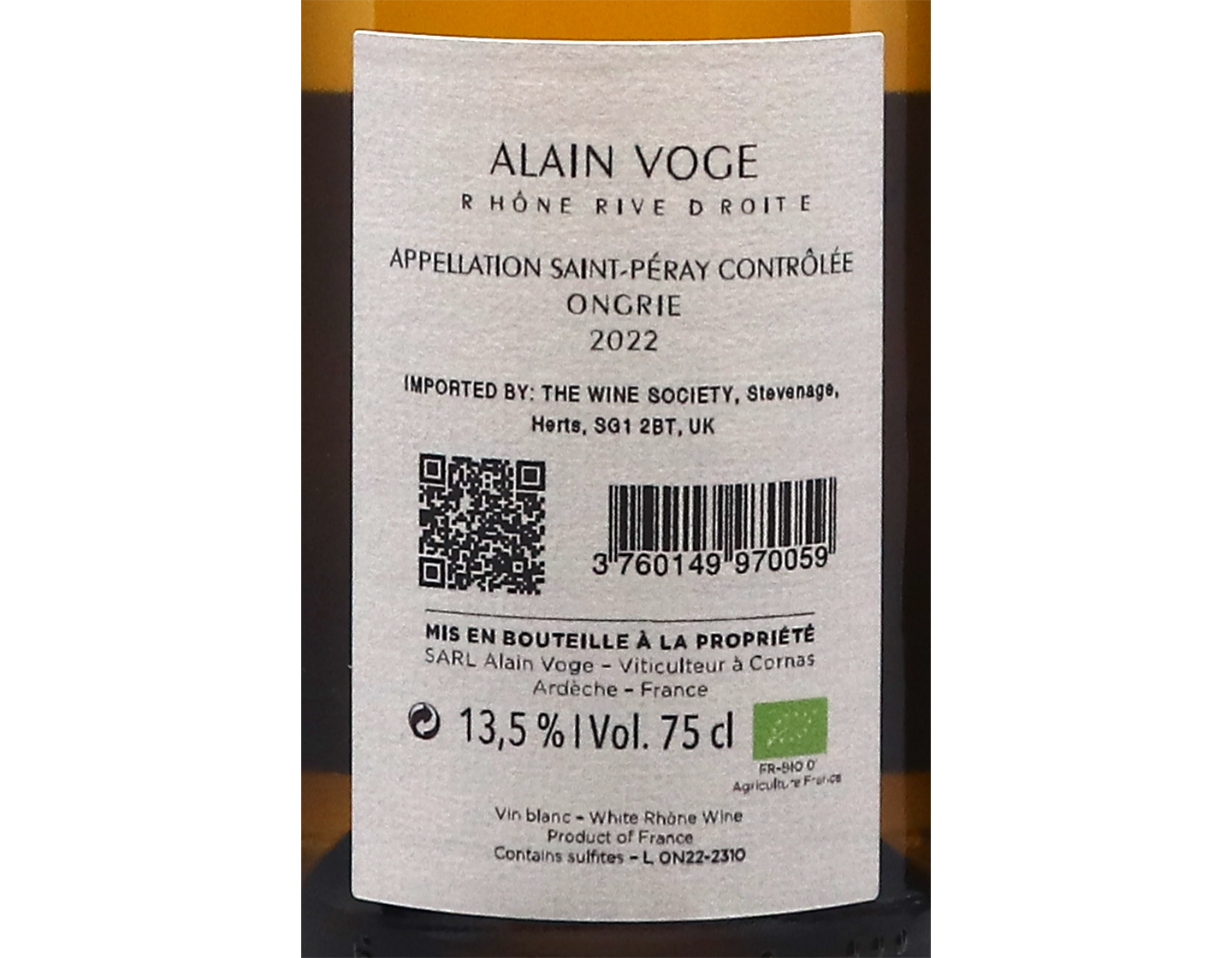 Saint-Péray Ongrie, Domaine Voge 2022