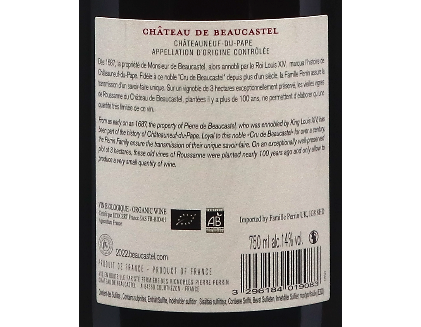 Chateauneuf du Pape Blanc Ch de Beaucastel 2022