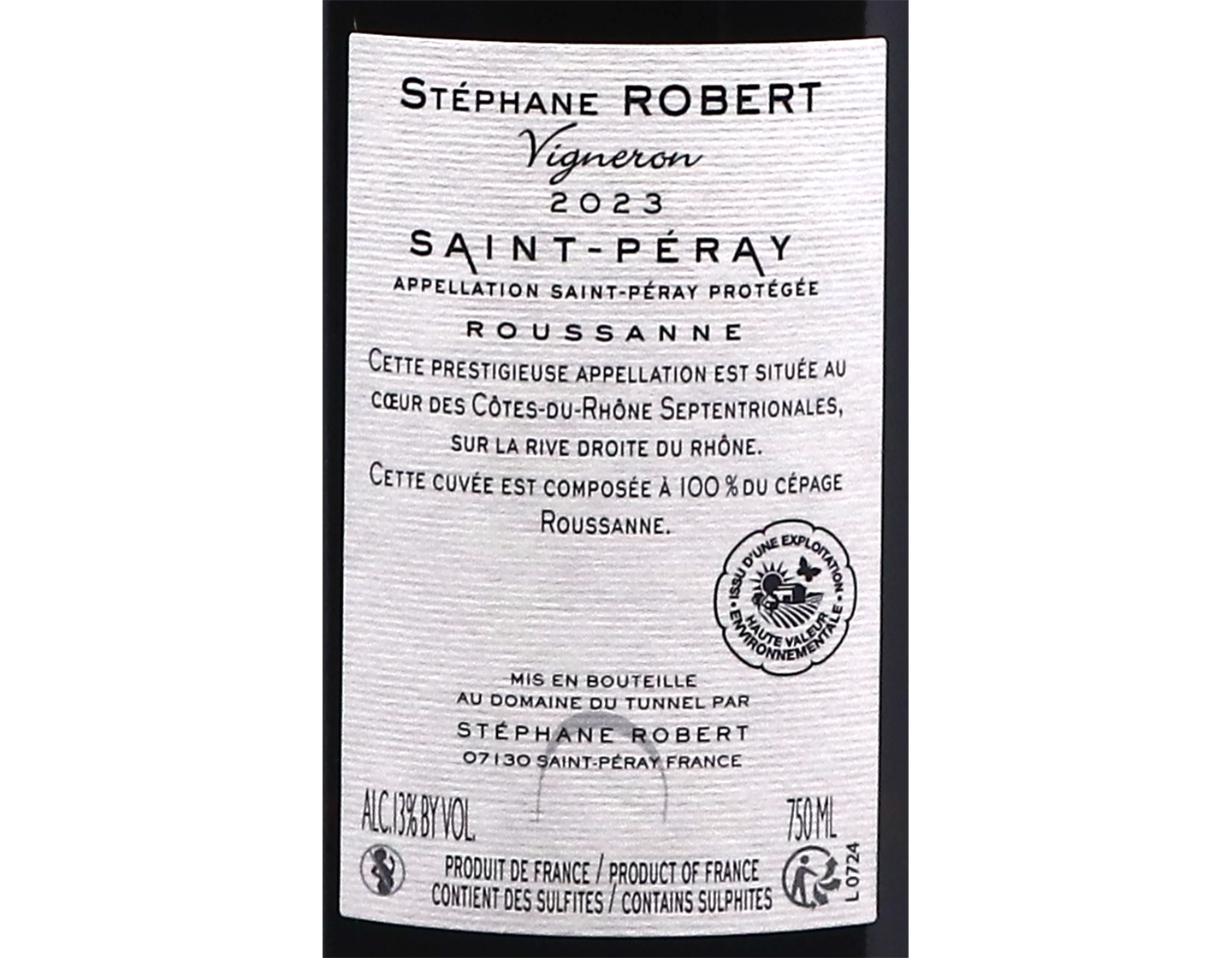 Saint Peray Roussanne Dme du Tunnel 2023