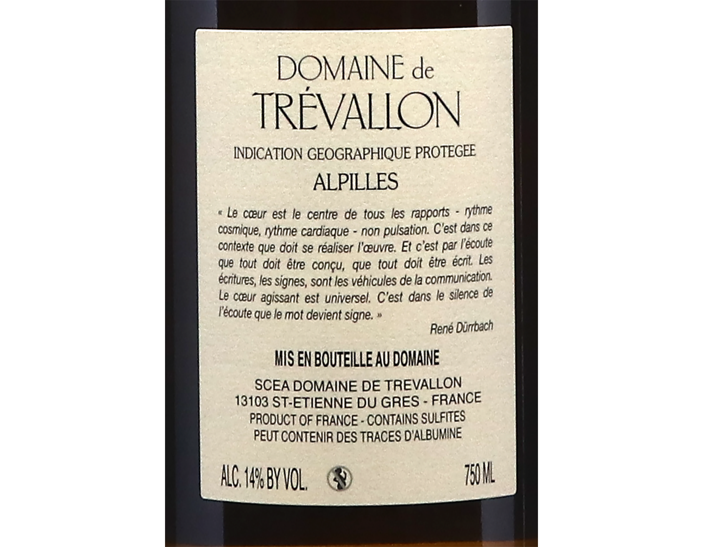Domaine de Trevallon Blanc IGP Alpilles 2023
