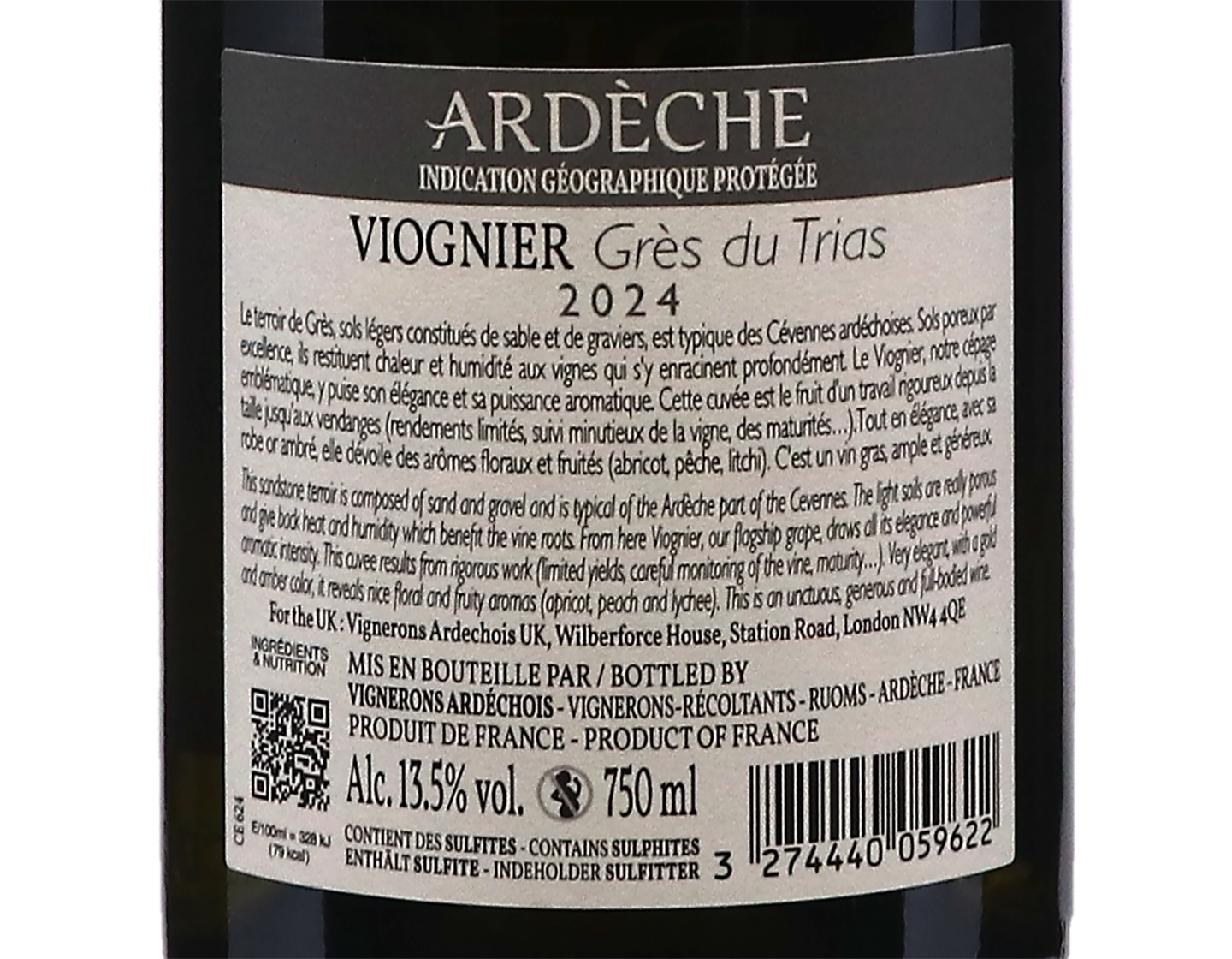 Viognier Gres du Trias Vignerons Ardechois 2024