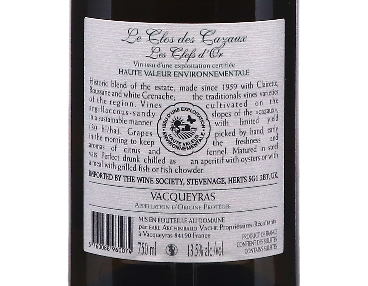 Vacqueyras Blanc Les Clefs d'Or, Clos des Cazaux 2024