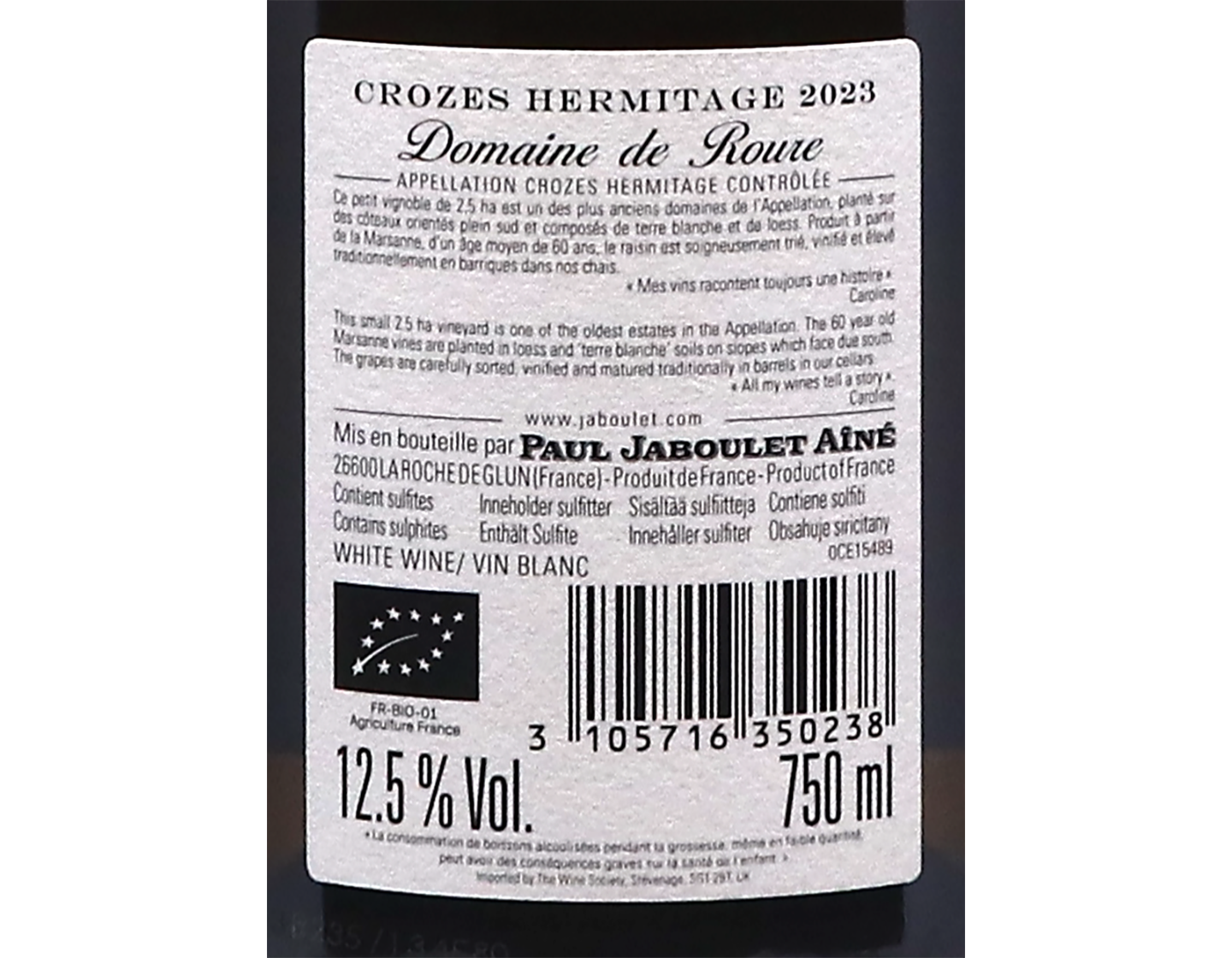 Crozes Hermitage Dme Roure Blanc Paul Jaboulet Aine 2023
