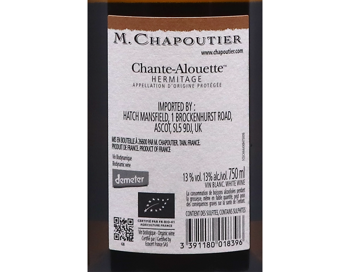 Hermitage Blanc Chante Alouette Chapoutier 2021