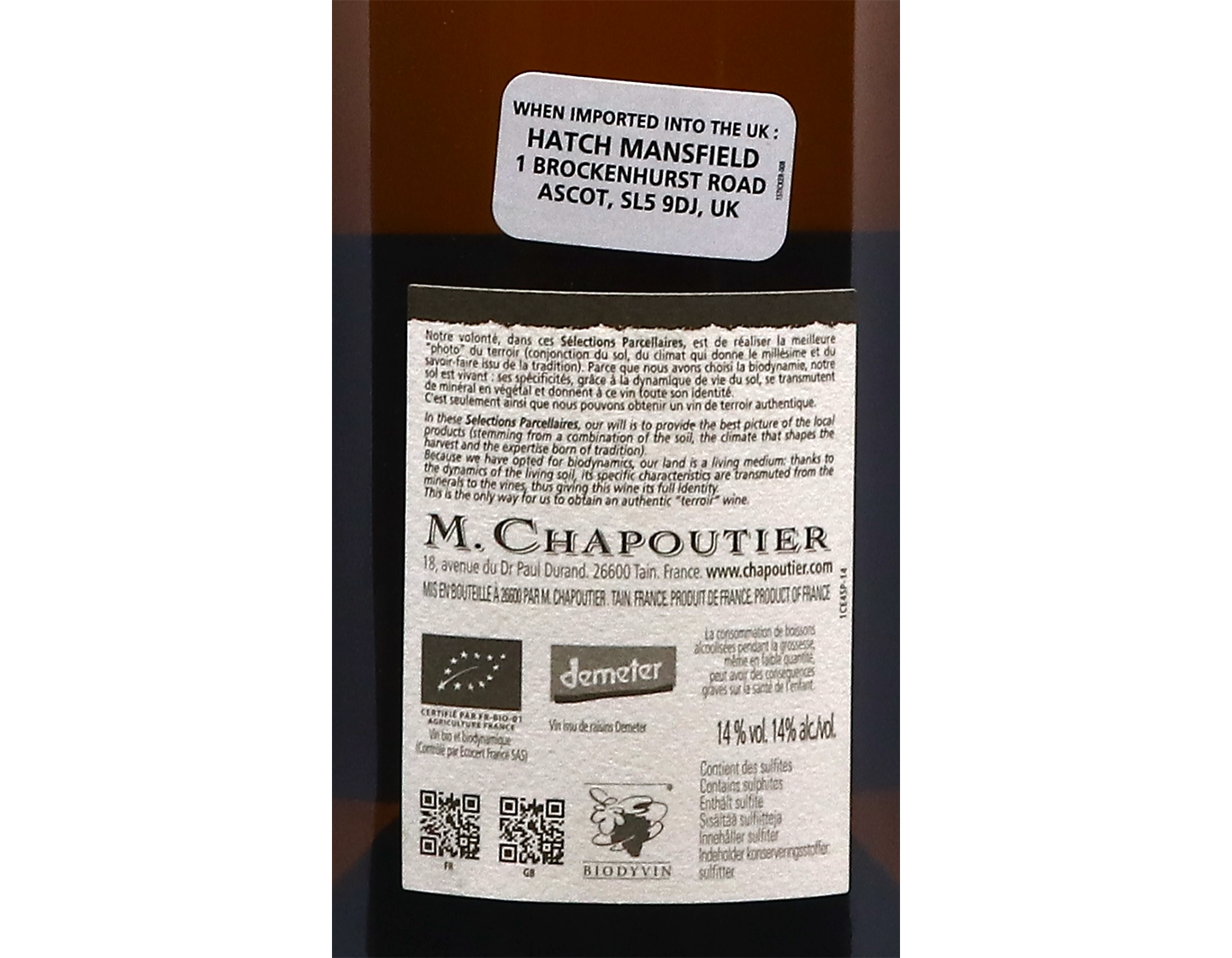 Magnum of Hermitage Blanc Le Meal Chapoutier 2012