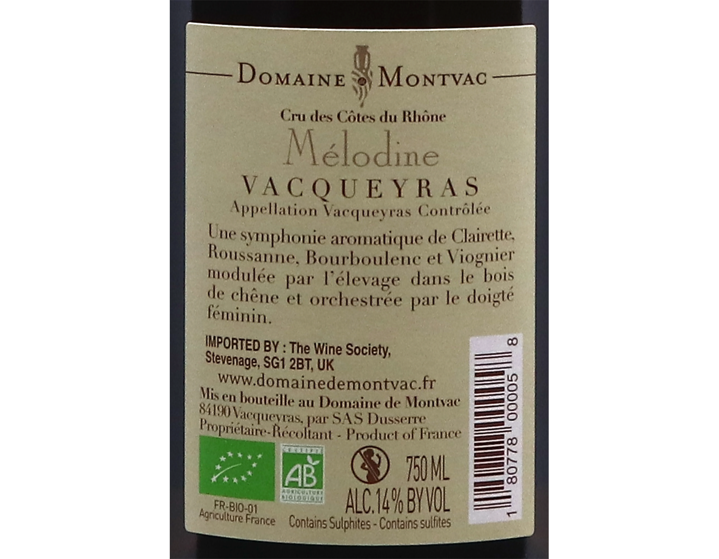 Vacqueyras Blanc Melodine Domaine Montvac 2024