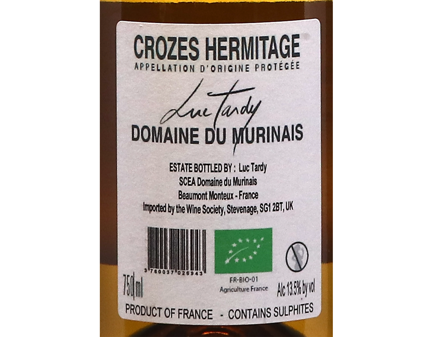 Crozes-Hermitage Blanc 2024,Domaine Murinais ORGANIC