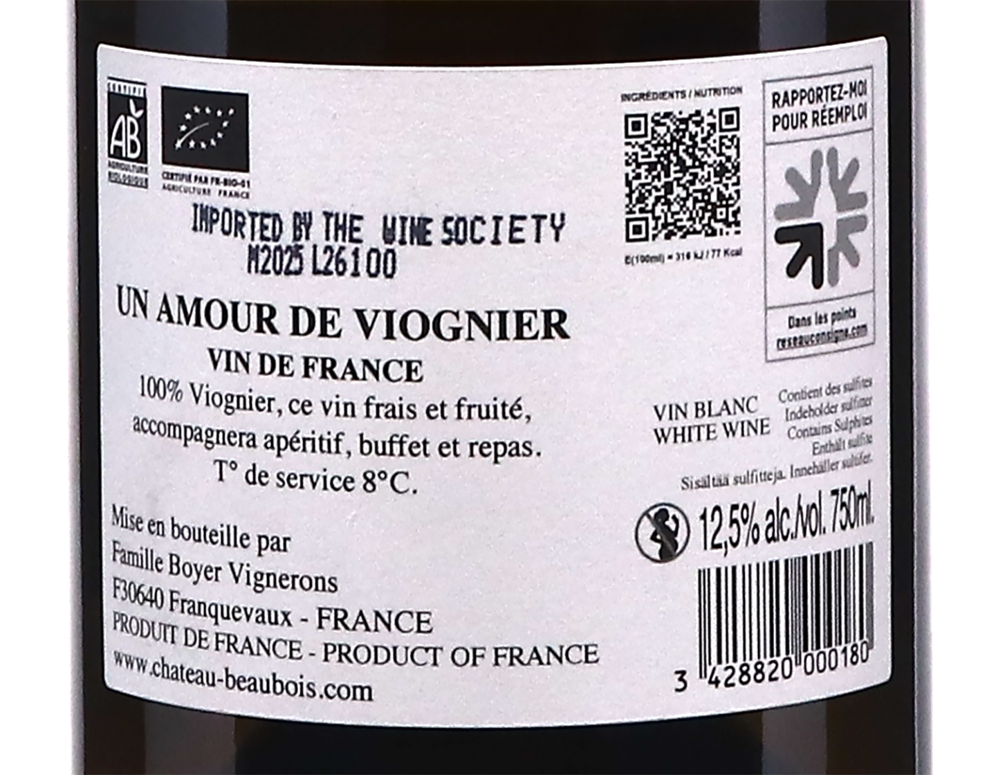 Un Amour de Viognier, Château Beaubois NV