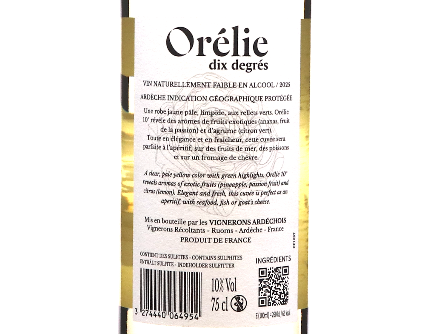 Orelie Ardeche Sauvignon Chardonnay Vignerons Ardechois 10 2025