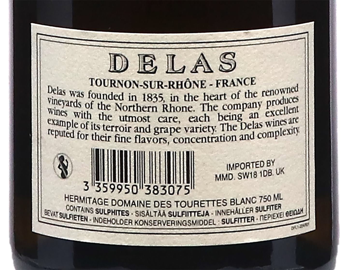 Hermitage Blanc Domaine des Tourettes Delas 2021