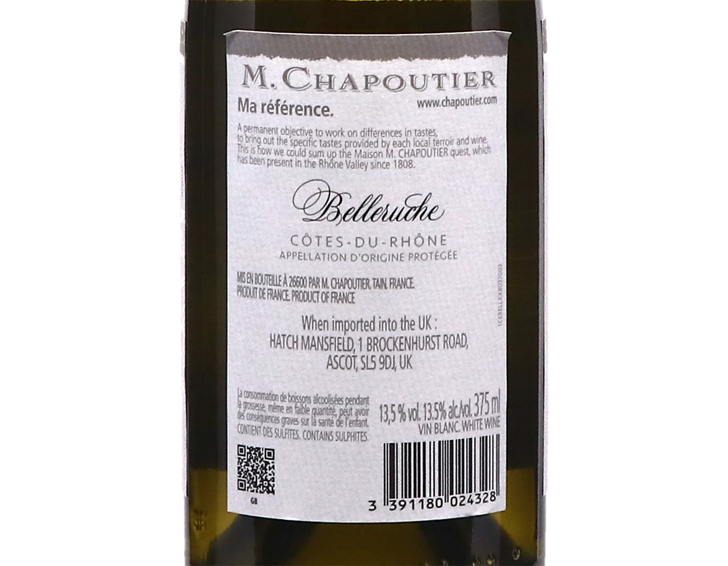 Half bottle of Côtes-du-Rhône Blanc Belleruche, Chapoutier 2025