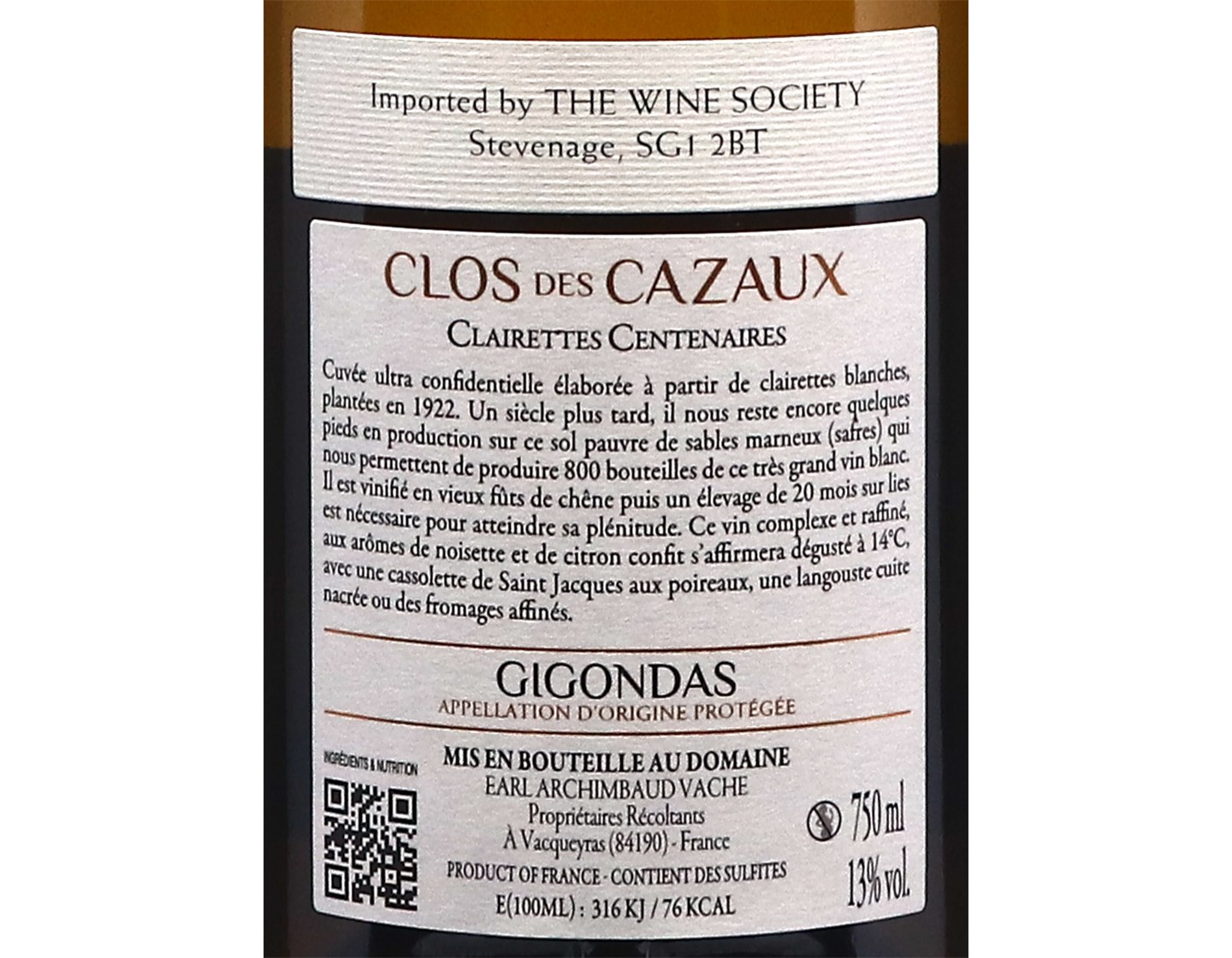 Gigondas Cuvée Centenaire, Clos des Cazaux 2024