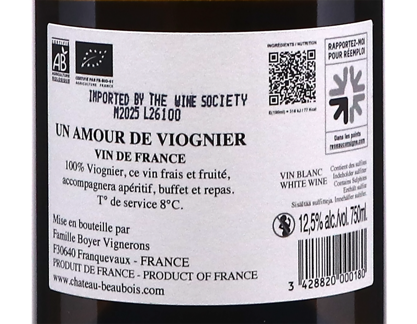 Un Amour de Viognier, Château Beaubois 2025