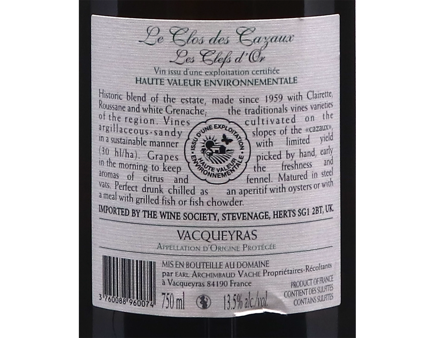 Vacqueyras Blanc Les Clefs d Or Clos des Cazaux 2025
