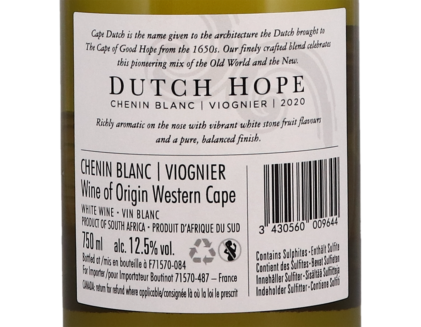 Dutch Hope Chenin Blanc Viognier Western Cape 2020