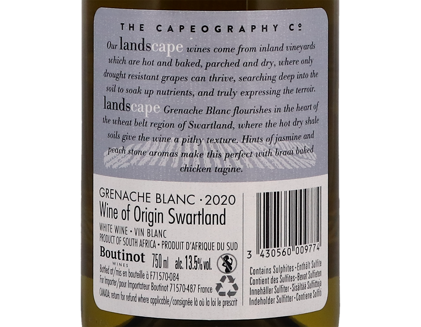 Capeography Landscape Grenache Blanc Swartland 2020