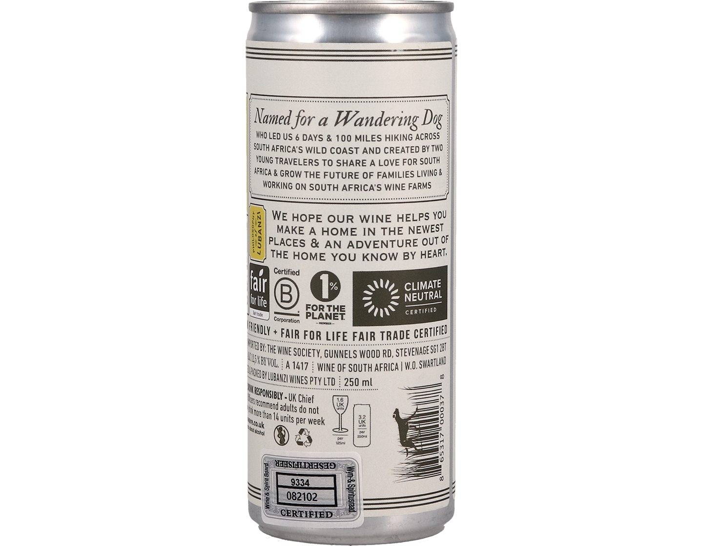 Lubanzi Chenin Blanc, Swartland 2021 250ml can