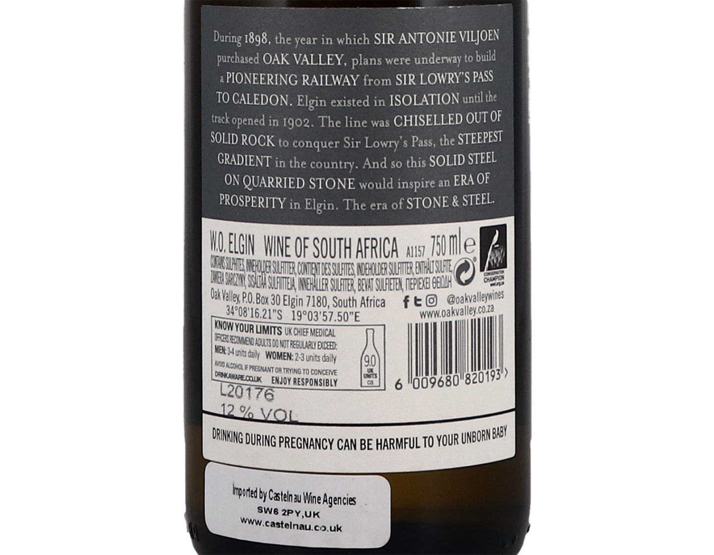 Oak Valley Stone and Steel Riesling Elgin 2021