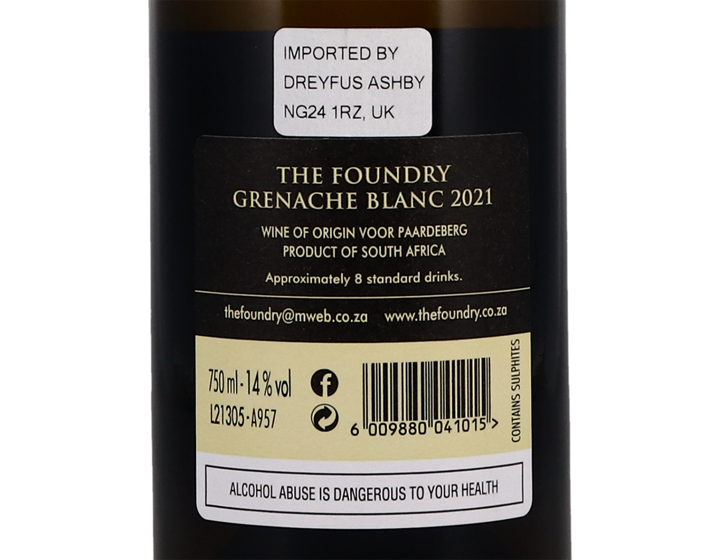 The Foundry Grenache Blanc, Voor Paardeberg 2021