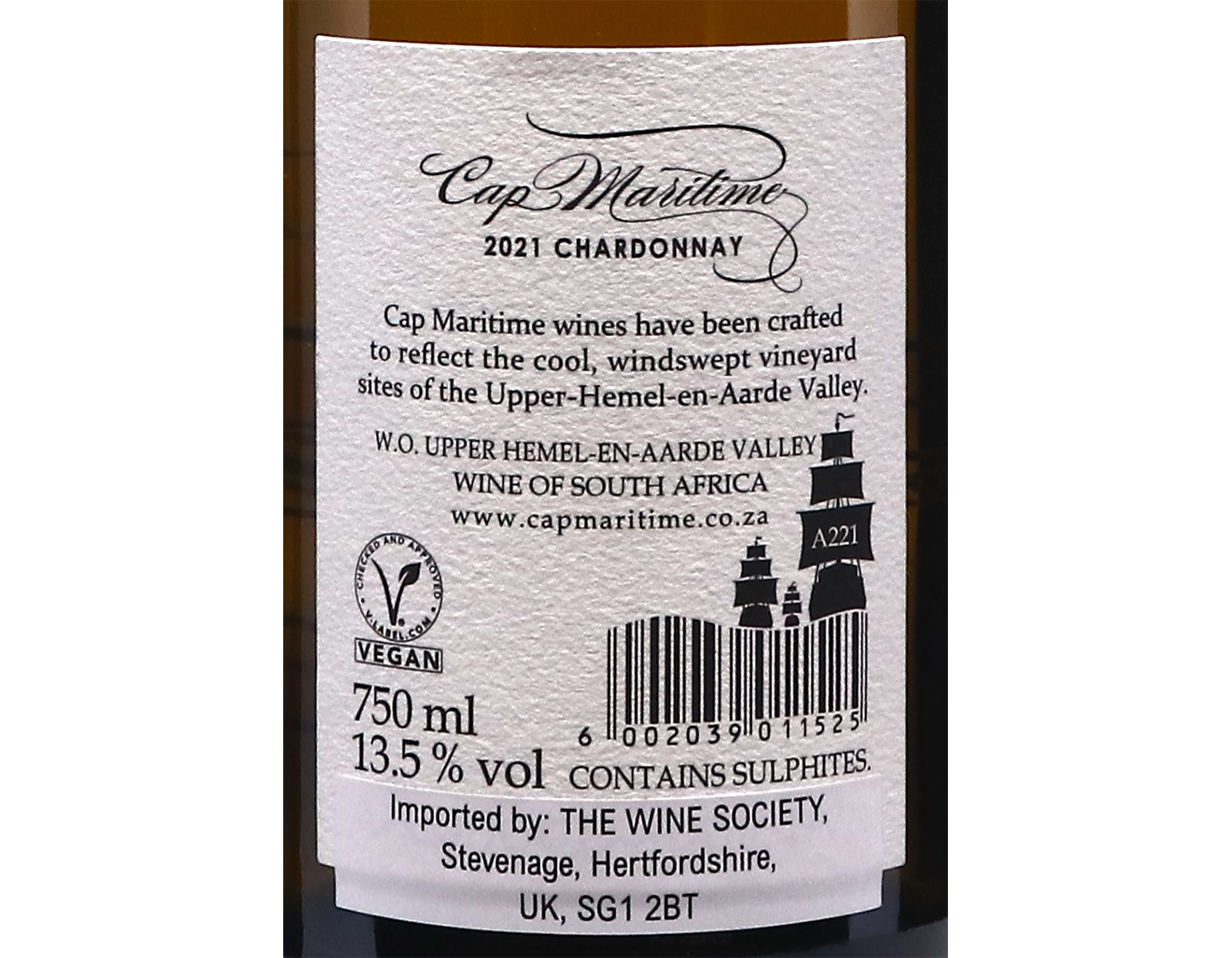 Cap Maritime Chardonnay Upper Hemel en Aarde Valley 2021