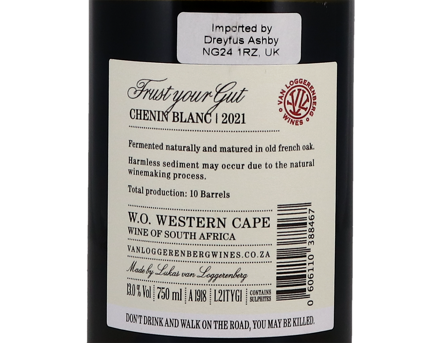 Van Loggerenberg Trust your Gut Chenin Blanc Western Cape 2021