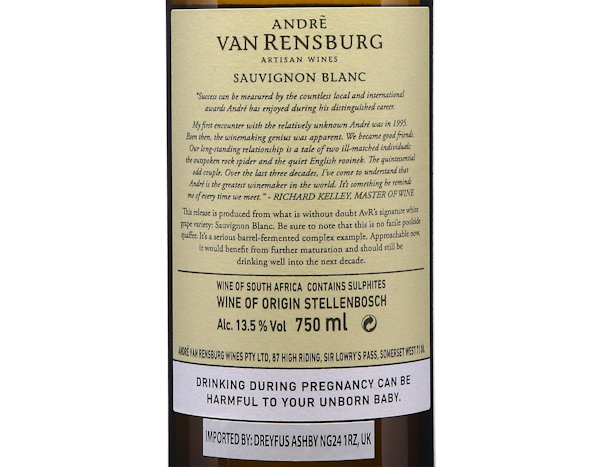 André Van Rensburg Sauvignon Blanc, Stellenbosch 2022