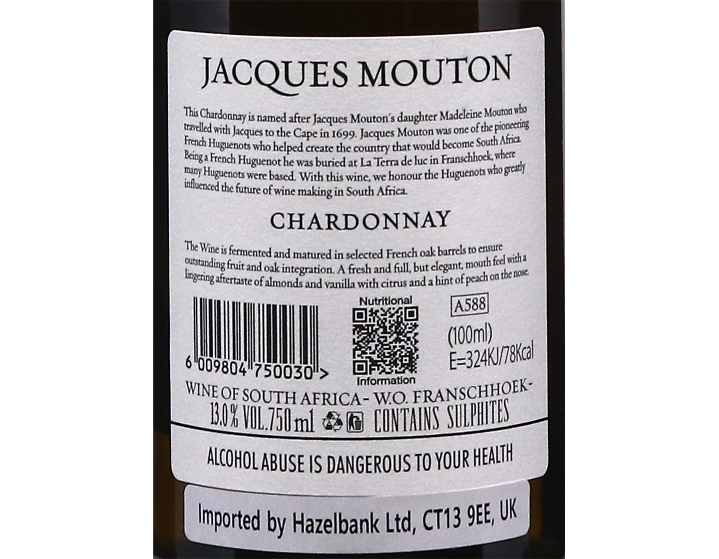 Jacques Mouton Madeleine Chardonnay Franschhoek 2023