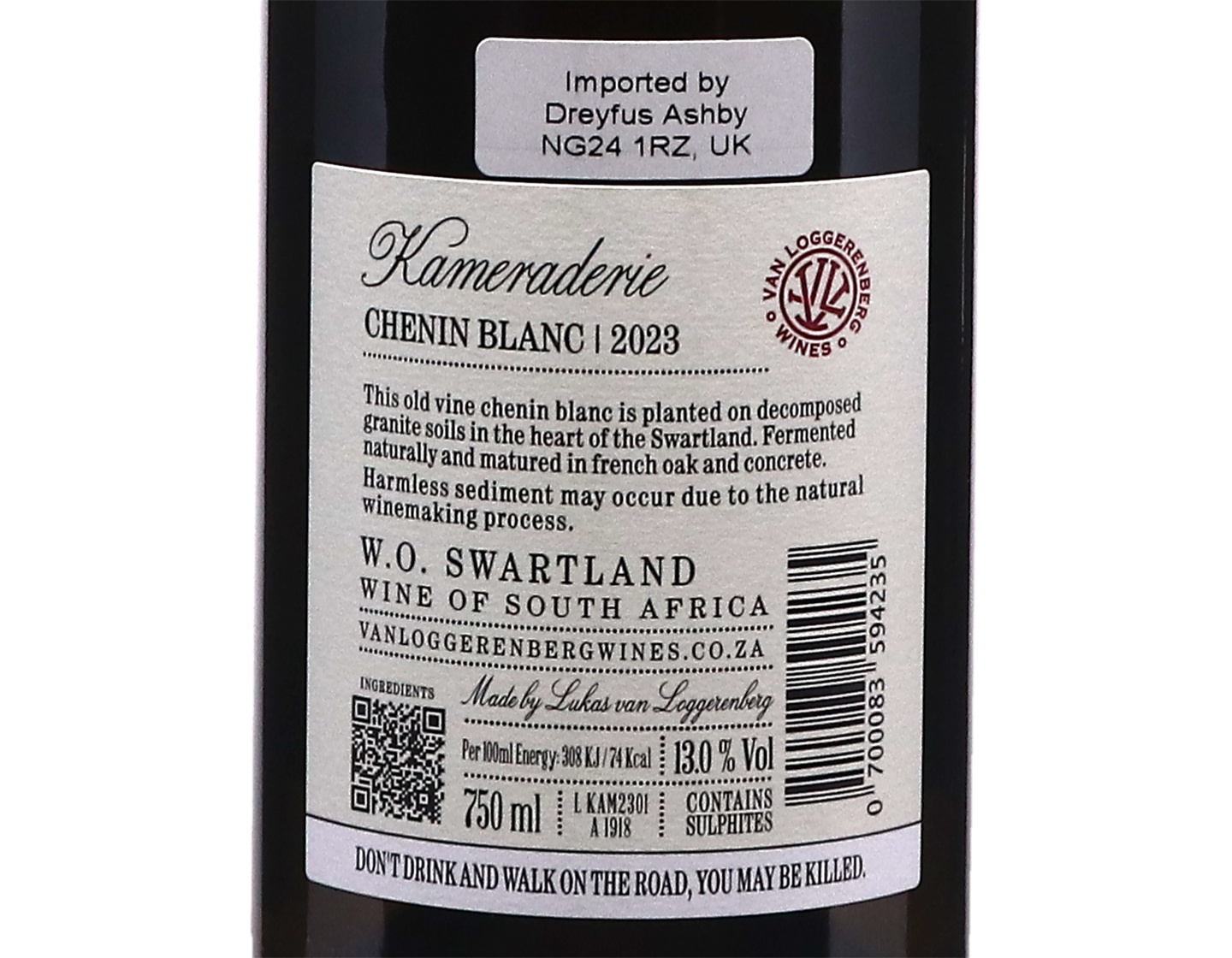 Van Loggerenberg Kamaraderie Chenin Blanc Swartland 2023