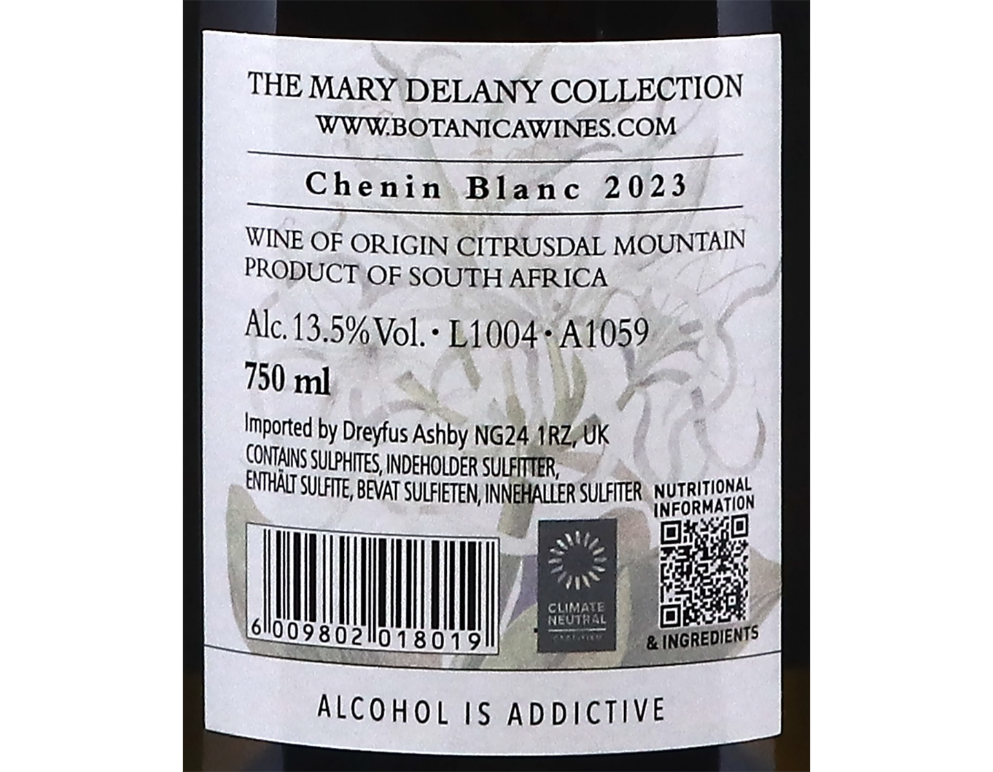 Botanica Mary Delany Chenin Blanc Citrusdal Mountains 2023