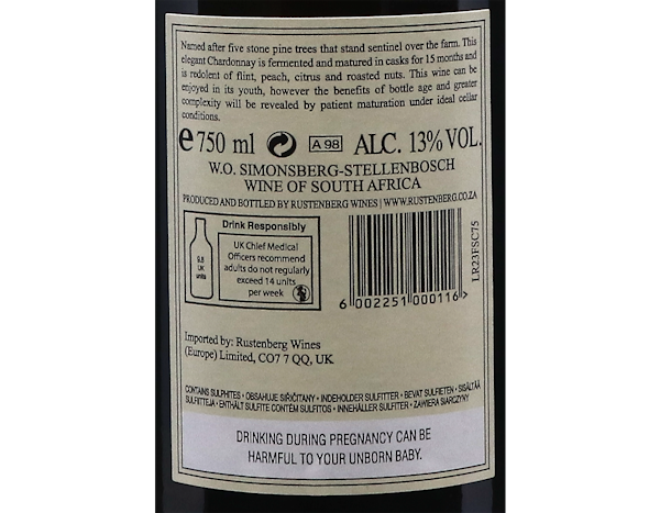 Rustenberg Five Soldiers Chardonnay, Simonsberg-Stellenbosch 2023