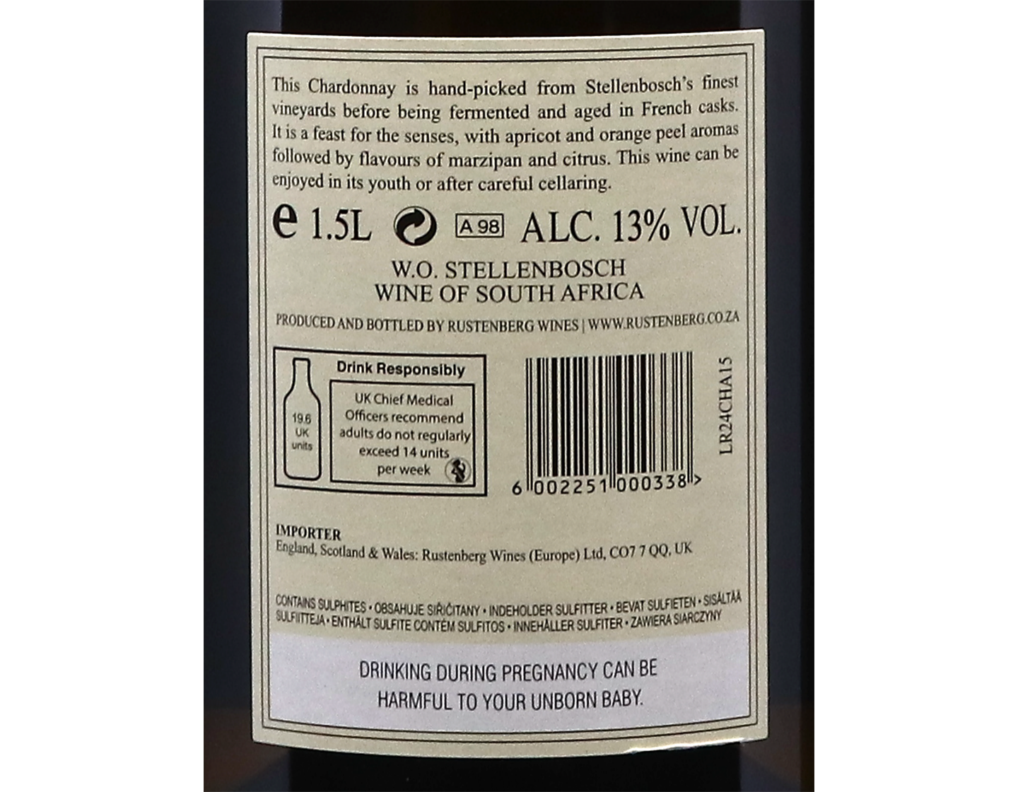 Magnum of Rustenberg Chardonnay, Stellenbosch 2024