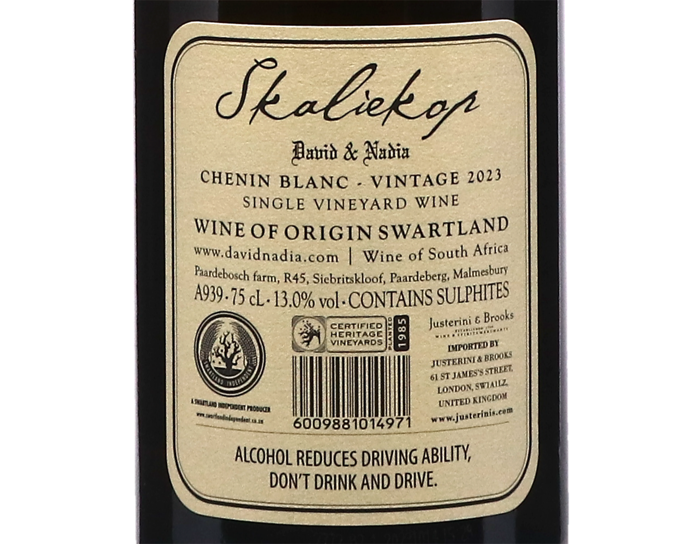 David and Nadia Skaliekop Chenin Blanc Swartland 2023