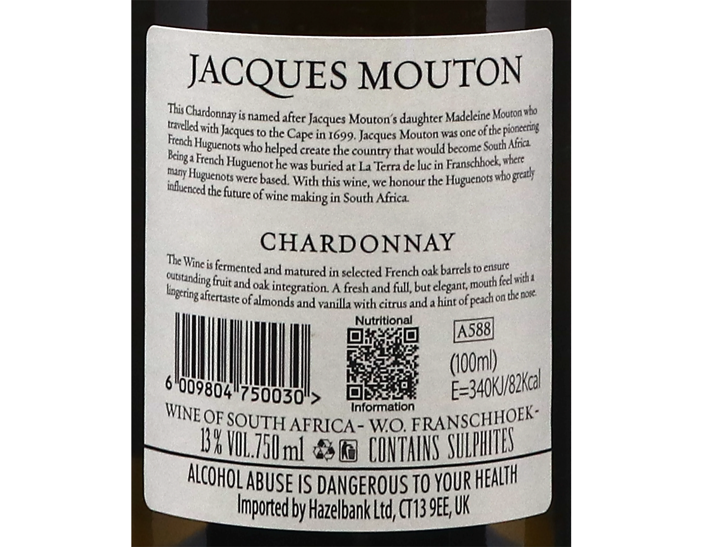 Jacques Mouton Madeleine Chardonnay Franschhoek 2024