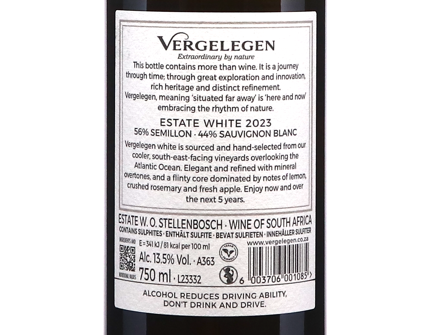 Vergelegen Estate White,Stellenbosch 2023