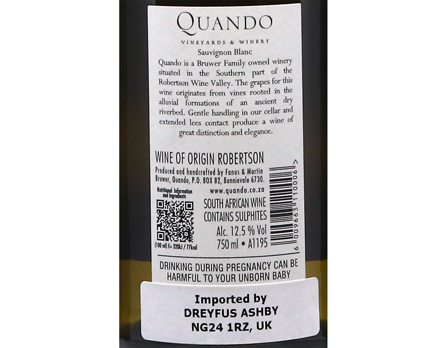 Quando Sauvignon Blanc, Robertson 2025