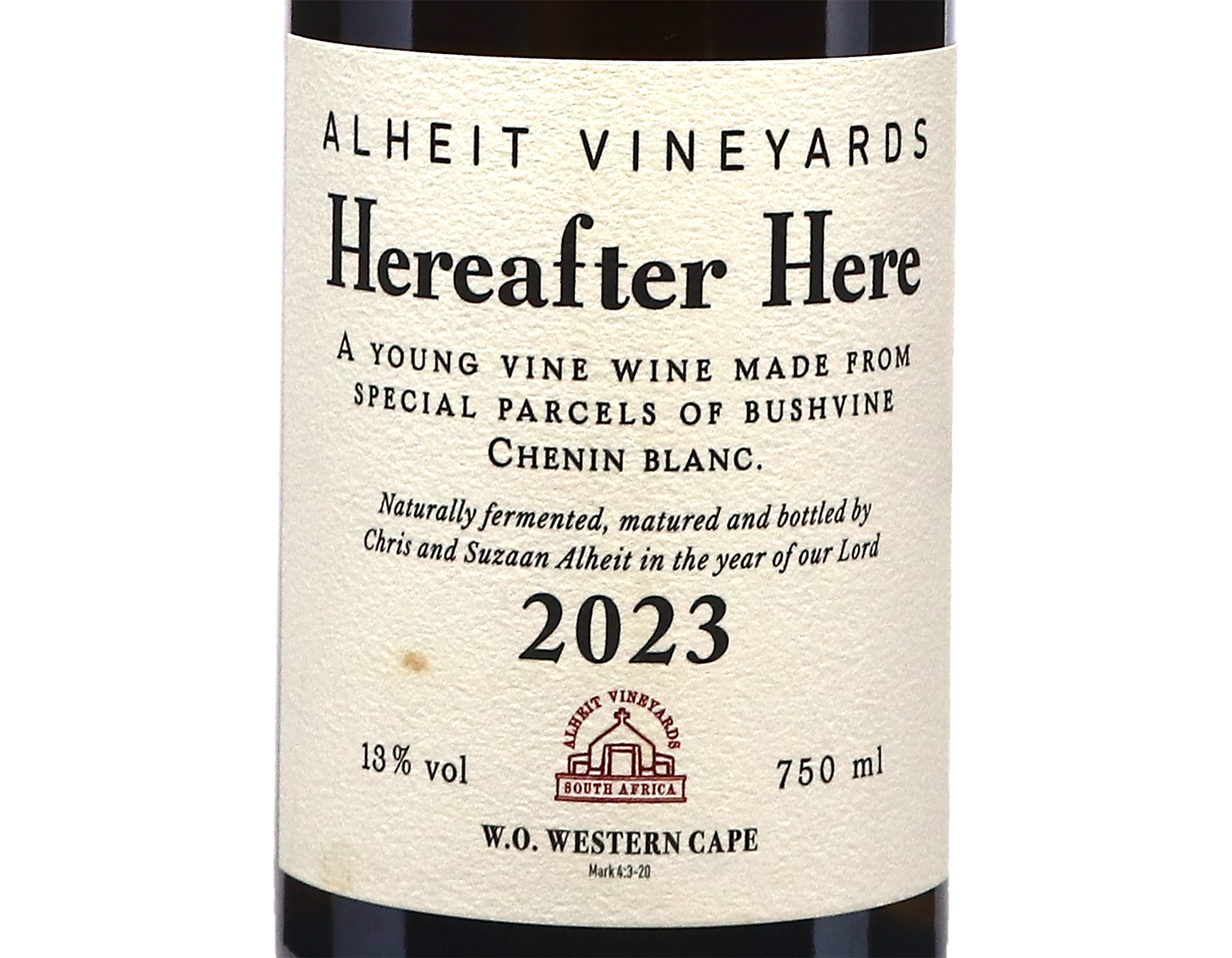 Alheit 'Hereafter Here' Chenin Blanc, Western Cape 2023